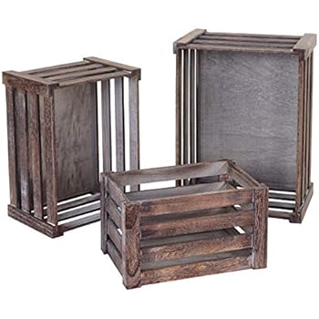 Aufbewahrungsbox Design"Jamaica"Holzkisten 3er Set grau Weinkiste Regal