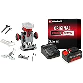 Einhell TP-RO 18 Li BL - Solo, K&ouml;m&uuml;rs&uuml;z Ak&uuml;l&uuml; Dik Freze + Einhell 18V 4,0 Ah PXC Starter Kit, Ak&uuml; & Şarj Cihazı