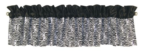 Trend Lab Window Valance, Black/White Zebra Print