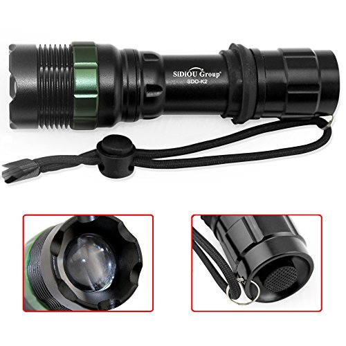 Sidiou Group Super helle Cree T6 LED Taschenlampe 900 Lumen-7W Zoomable Fackel mit 1 x 3.7V 3000mAh 18650 Li-Ionen-Akku (Taschenlampe + Batterie) - 3