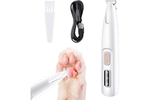 Dhqkqg Cortapelos para Perros, Recortador de Patas Recargable para Mascotas con luz LED, Impermeable, Maquinilla de Afeitar inalámbrica para Mascotas, Cortapelos Profesional para Perros, Gatos