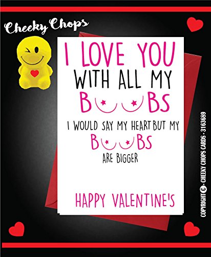 Valentine's Card Funny Rude Offensive Wife Husband Boyfriend Girlfriend LGBT - All my boobs V17