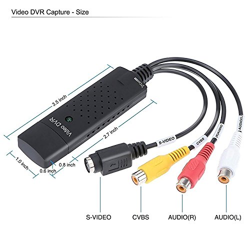 Rybozen Convertidor de audio video USB 2 0 Digitalice y edite video desde cualquier fuente anal  gica incluyendo VCR DVD VCR