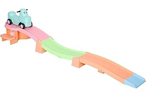 AIYAPLAY 3(m) Up and Down Rollercoaster for Kids, 4 Pieces Toddler Roller Coaster Ride-on with Non-Slip Steps, Ride On Push Car with Handles, Indoor Outdoor Play, for Ages 2-5 Years, Orange