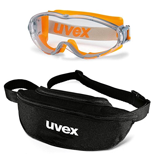 Preisvergleich Produktbild UVEX Vollsichtbrille ultrasonic 9302 - Set inkl. Textil-Etui - 9302285 / 9302245 - Vollsicht-Schutzbrillen mit klarer Scheibe, beschlagfrei, kratzfest, Farbe:orange-grau / klar