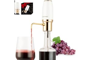 WIWONEY Aeratore per vino elettrico premium, decanter per vino automatico multi-intelligente, dispenser per vino ricaricabile USB one-touch