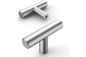 Amerdeco Lot de 12 Plein Poignee de Meuble Cuisine Noir Acier Inoxydable Poignée Meuble Cuisine Poignées pour Placards Poignet de Porte Cuisine Poignet Meuble Cuisine