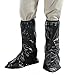 Produktbild BeiLan Herren Schuhüberzug Schwarz Wasserdicht Anti-Rutsch Tragbar Überschuhe Regenstiefel mit Reißverschluss-Gummiband und reflektierende Ferse für Motorrad-Fahrrad-Reiten Gartenfeste XL EUR 43