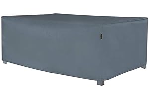 HENTEX Gartenmöbel Abdeckplane für Tische, Abdeckhaube Schutzhülle Abdeckplane, wasserdichtes, Atmungsaktives, Grau, 205x100x70H cm