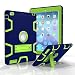 Produktbild Schutzhülle für iPad 3, iPad 4 Case, iPad 2 Hülle, jeccy Dual Layer Robuste Slim Ganzkörper-Stoßfest Hybrid Heavy Duty Armor Defender Schutzhülle mit Ständer für Apple iPad 2/3/4, Marineblau/Grün