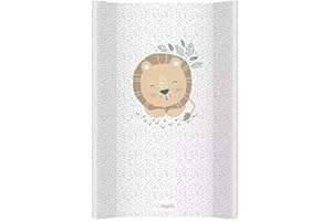 Albero Mio Wickelauflage Design: Lion/Löwe, zum Windeln wechselen oder an- oder ausziehen Ihres Kleines, Weiß Grau Gelb**