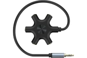HIEBEE 5-Jack Multi Kopfhörer Audio Splitter Spritzgießen mit Kopfhörer Splitter Entwickelt, um bis zu fünf Geräte für Klassenzimmer, Audio Mischen zu verbinden