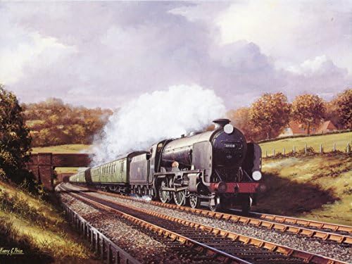Schools Class Locomotive (1950's) - Vintage Train Blank Birthday Greeting Card