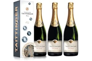 VINADDICT Lot de 3 Champagnes Taittinger Brut Cuvée Prestige 75cl avec étuis.