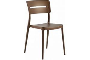 Cribel Set 4 Sedie Bella Bronzo in Polipropilene | Sedie Impilabili per Cucina, Sala da Pranzo, Giardino e Bar | Design Moderno, Resistenti e Facili da Pulire (BRONZO)