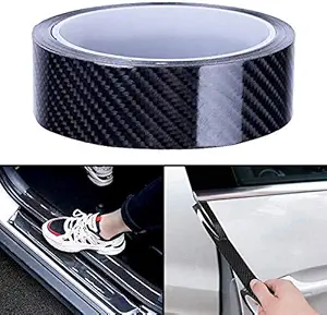 ELTON 5D Hi Gloss Black Carbon Fiber Car Seal Strip Door Edge Cover Guard Bumper Protector Strip All Cars 10 Meter (3 Inch)