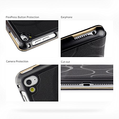 iPad Air Hülle, DEENOR Colour Series Premium PU Leder Ultra Slim Light Weight Auto aufwachen / Schlaf Funktion Schutzhülle Hülle für Apple iPad Air iPad 5. (Black circles) - 7