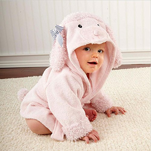 hibote Baby Bathrobe Bath Towel Infant Cotton Blankets Coated Nightgown 0-3years (Dog)