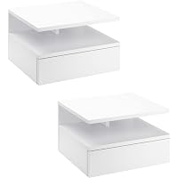 Tables De Chevet Murales HOMCOM - Lot De 2 Tables Suspendues Avec Tiroir, Bois 40x30x19.5 Cm Noir