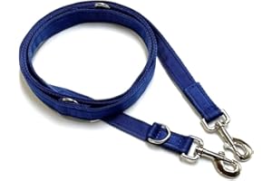 CHURCH PRODUCTS UK 25mm Police Style Dog Training Leads Obedience Control Recall Leash Multi-Functional Double Ended (8ft (2.4m) Navy)