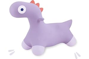 Quut Hoppi Dino Jumping - Inflatable Garden Toy for Children - Robust Toy for Outdoor and Indoor Use from 18 Months (Lavender) - Includes Pump