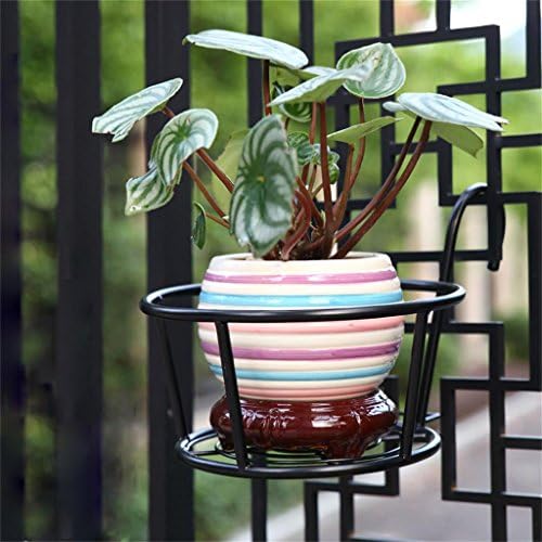 ZHANWEI Window frame flower stand Iron guardrail hanging pots shelf/plant stand Balcony potted shelf (2 pieces) (color : C)