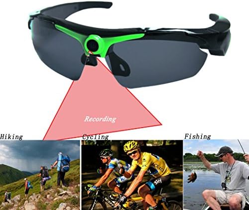 JOYCAM DVR Sunglasses Camera Video Record Polarized UV400 Glasses Full HD 1080P with Wide View Angle for Outdoor Sports Green