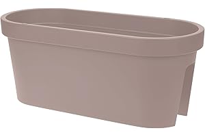 mucHome Geländer Balkonkasten 60x26x25 cm – Blumenkasten Pflanzkasten Blumentopf - Blumenkübel für Balkon & Terrasse (Beige)
