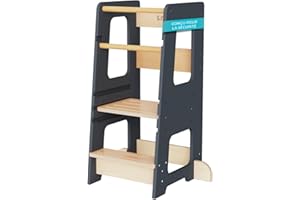 KYWAI® Tour d’Observation Enfant Premium, Tour d'Observation Montessori – Hauteur 90 cm pour Cuisines Européennes, Design Robuste, Double Sécurité – Marque Engagée pour la Reforestation