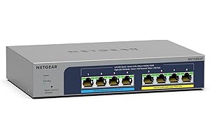 NETGEAR (MS108UP) Switch 2.5 Gigabit | 8 Ports Multi-Gigabit | 4 Ports PoE++ Ultra60 | 4 Ports PoE+, Budget PoE de 230 W, Installation Bureau ou Mur