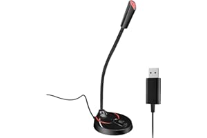 Lauva Microfono PC USB, Omnidirezionale Microfoni per PC Informatica Plug & Play,Microfono per PS4 Computer Laptop Mic Ufficio Streaming Gamer Gaming Podcasting Conferenza (Windows/Mac)