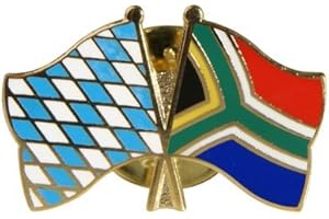 Flaggenfritze Freundschaftspin Bayern, 22 mm, Flaggen Pin vergoldet aus Hartemaille, Länder Anstecker zum Sammeln und Tragen