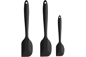 HREDZEO Spatule en Silicone,3 Pcs Spatules en à la Chaleur Spatule en Silicone Sspatule à Pâtisserie de Cuisine noyau en Acier Inoxydable Ustensiles de Cuisine de Qualité pour la Cuisson et le mélange