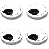 sossai® Passe-câble/passage de câble/passe-fil avec brosse pour bureau, table & plan de travail | set de 4 | KDM1-WH | Design