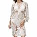 Produktbild YunYoud Bademode Frau, Damen Baden Strand Aufdecken Kleid Häkeln Badeanzug Einfarbig Strandkleidung Mode Beiläufig Spitze Lotus Lange Mantel Kimono Abdeckung Strand Kittel (Freie Größe, Kaffee)
