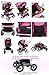 Lux4Kids King Pram & Pushchair (raincover, mosquito net, beverage tray, mattress, changing pad) 12 Buggyred & Red Flowerpower