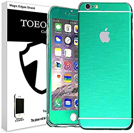 Brushed Metal Full Body Skin Sticker Aluminum Decal Wrap Cover for iPhone Plus, Dustproof - Waterproof - Oilproof and fingerprints prevent (for iPhone 6 Plus/6S Plus, LightBlue)