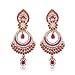 I Jewels Gold Plated Traditional Designer Earrings for Women E2311Q (Pink) RS.299.00