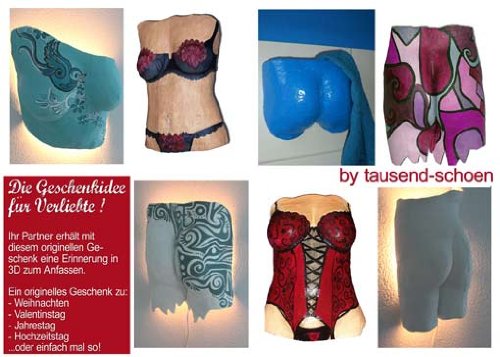 Das Geschenk für Verliebte, Bodyabdruck, Gipsabdruck von Brust oder Po, Gipsabdruck Oberkörper - 2