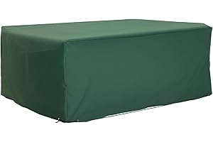 Outsunny Outdoor Garden Furniture Cover Waterproof, Anti-UV 600D Heavy Duty Oxford Fabric Patio Furniture Cover for Rectangular Sofa Table Set, Green, 210 x 140 x 80 cm