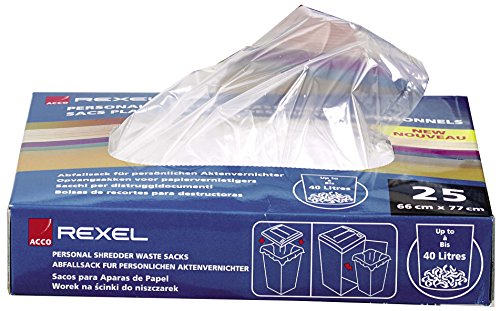 Rexel Abfallsäcke 40 Liter (Polypropylen, extrastark, für Aktenvernichter AS100) 100 Stück
