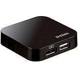D-Link DUB-H4 4-Port USB 2.0 Hub (abwärtskompatibel, unterstützt Windows, Mac OS X) schwarz