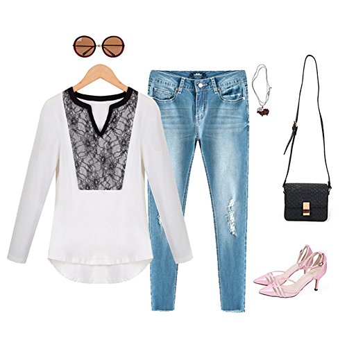 OS07 2015 Women Autumn The New T-Shirt Elasticity Blouses (M, WHITE)