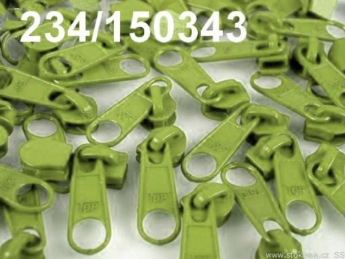 10 Zipper Schieber für Reißverschluss endlos 3mm spiralförmig #234 apfelgrün