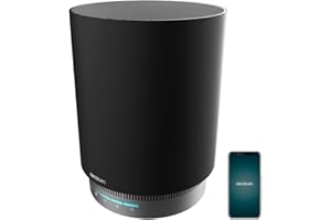 Cecotec Purificador de Aire Bajo Consumo TotalPure 1800 Style Pro Connected. Potencia 45 W, 130 CADR, 4 Etapas de filtrado, Control por Wi-Fi, Temporizador, Motor DC, Cobertura 40 m3