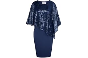 Hanna Nikole Abiti da Cerimonia Taglie Forti da Donna Abito da Cocktail con Mantella in Chiffon Abito da Sera al Ginocchio