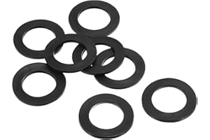 PATIKIL M25 Rondelle Plate Caoutchouc, 8 Paquet 25mm ID 39mm OD Étanchéité Entretoise Joint Anneau pour Robinet Tuyau Eau Tuyau Fixation Boulon,Noir