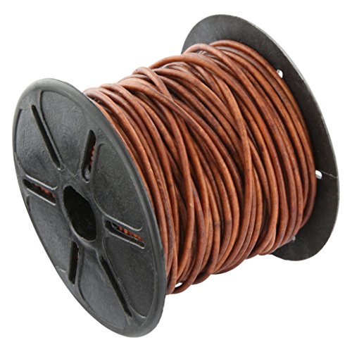 AURORIS - 10m Rolle Premium Lederband rund - Ø 1,5mm - antik-hellbraun