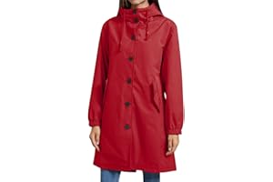 YFFUSHI Femme Veste Imperméable Coupe-vent d'Extérieur Léger et Respirant Veste de Pluie à Capuche Trench-coat Mi-long