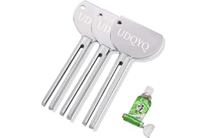 UDQYQ 3 pieces tube squeezer, stainless steel tube squeezer, metal toothpaste squeezer, tube dispenser, save toothpaste, creams, paint, ointment, no more mess and waste. (Silver)